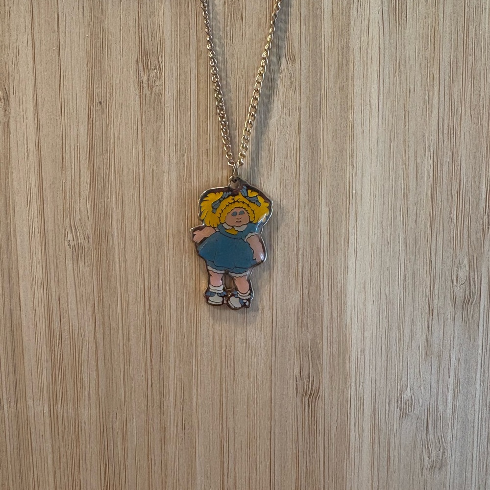 Kids Cabbage Patch Pendant Necklace - vintage